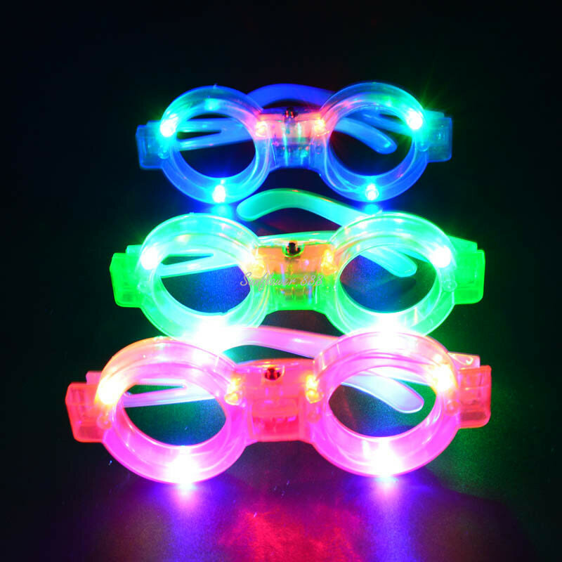 10 قطعة الكبار الاطفال أكواب LED النظارات الشمسية ضوء الطرف ماردي غرا توهج في الظلام مصراع ظلال النيون فلاش عيد الميلاد