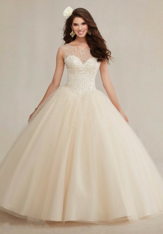 Granatowy tanie suknie typu Quinceanera suknia balowa Scoop Tulle z koralikami bez pleców bufiaste słodkie 16 sukienki