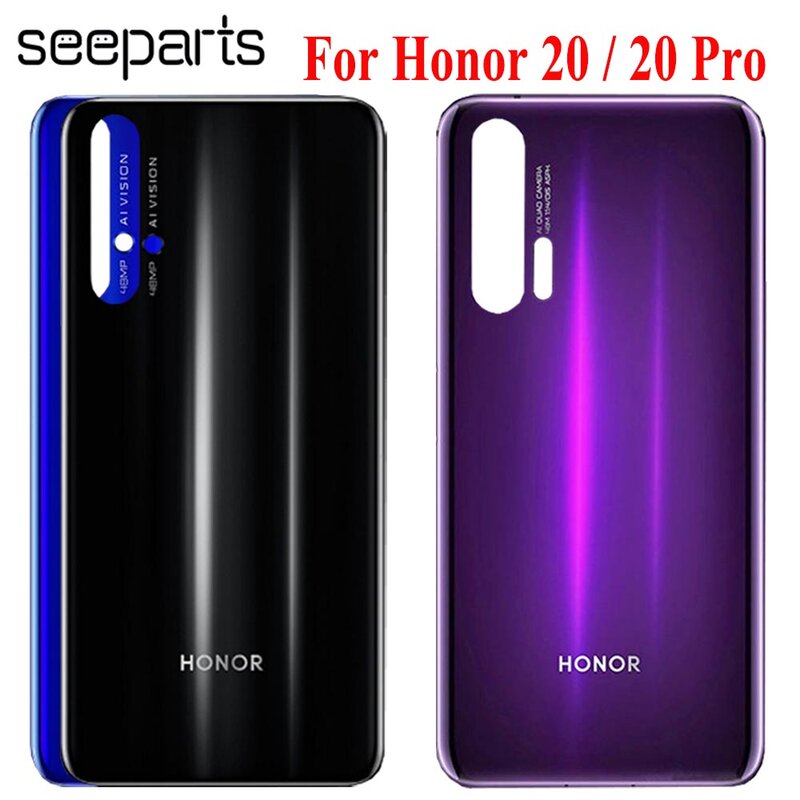 Back Glass Cover For 6.26" Huawei Honor 20 Pro Battery Cover Back Panel Honor 20 Rear Glass Door Housing Case With Adhesive