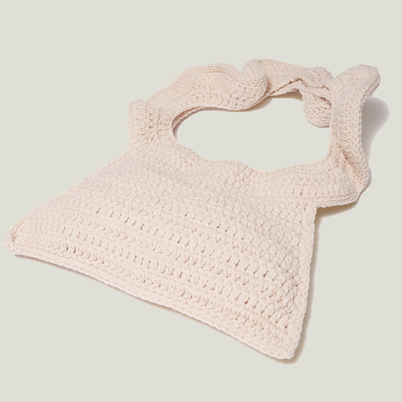 Winter Cotton Woven Handbags for Women Crochet Hand-woven Ladies Shoulder Bag Casual Designer Female Purses Simple Clutch New