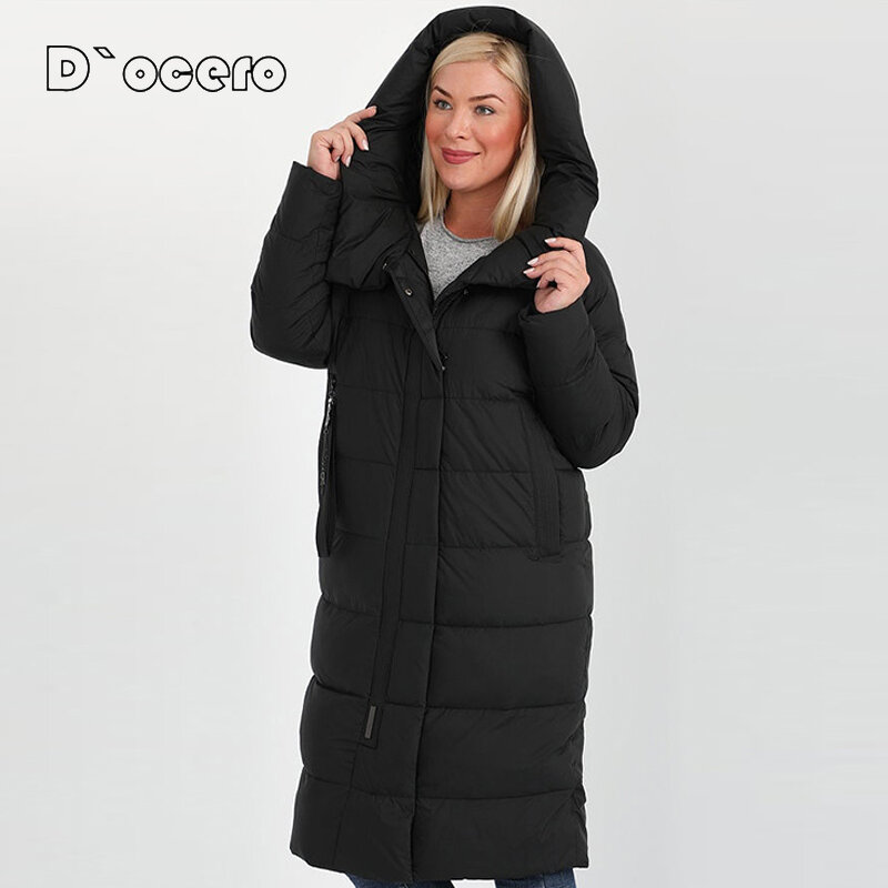 Docero 2021 Nieuwe Hoge Kwaliteit Winter Jas Vrouwen Mode Dikke Winterjas Hooded Down Jassen Europese Stijl Warme Parka Uitloper