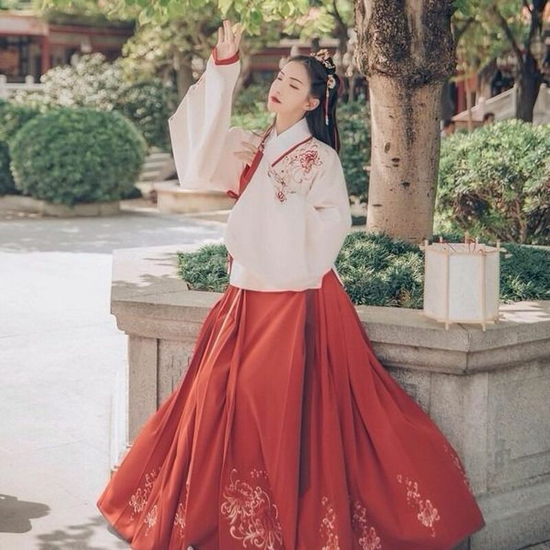 Hanfu tradicional chino para mujer, traje de baile folclórico, bordado, vestido para niña antigua, elegante, traje Oriental, ropa