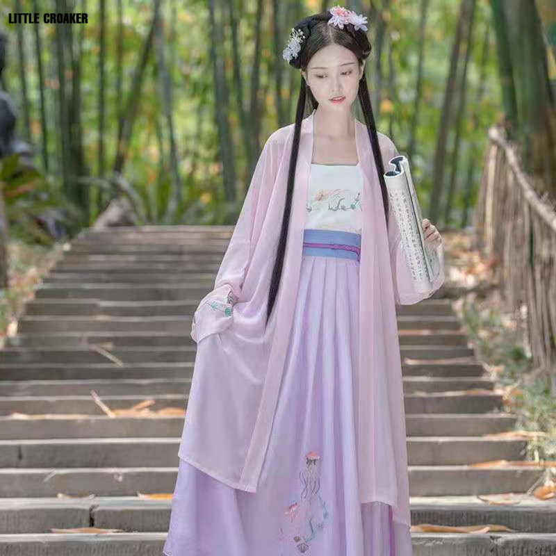 Ancient Traditional Chinese Hanfu Women's Dresses Elegant Folk Princess Dance Costume Tang Song Dynasty Suit Cosplay Stage Wear