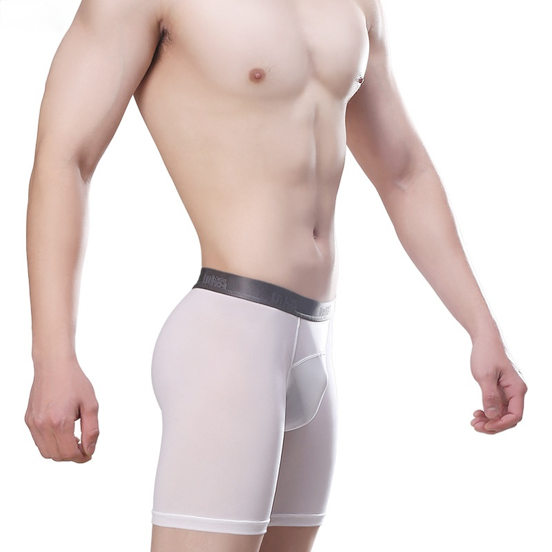 Bóxer de alta elasticidad para hombre, ropa interior de Material suave, transpirable, Sexy, para entrenamiento