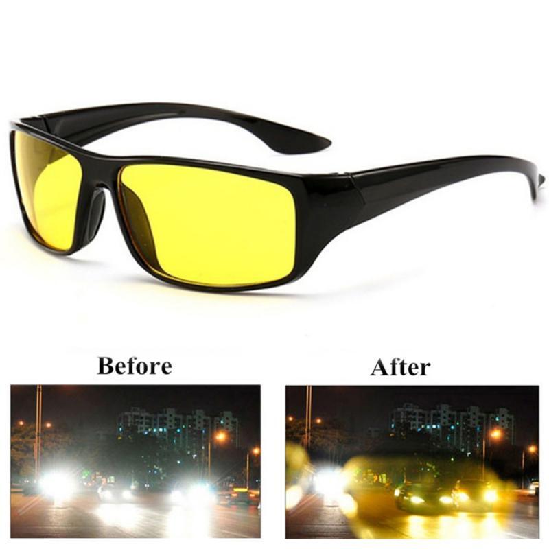 Kacamata Pengemudi Penglihatan Malam Antisilau Kacamata Cahaya Yang Ditingkatkan untuk Berkendara Malam Kacamata Hitam Modis Aksesori Mobil