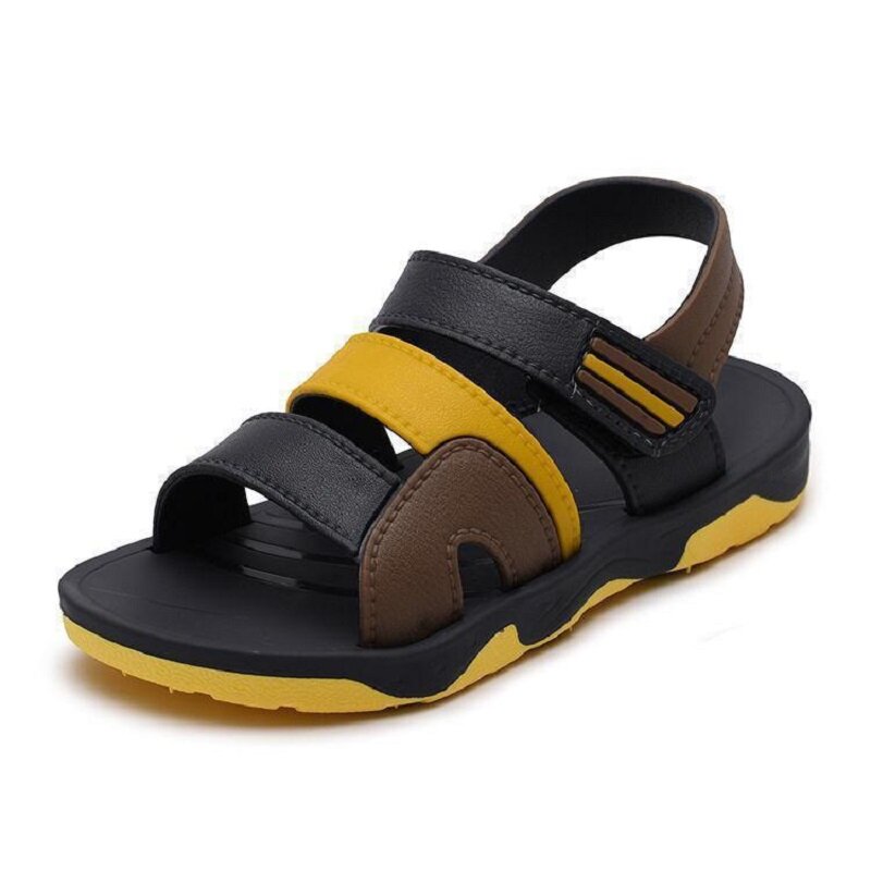Sandália escolar infantil de borracha, calçado de verão para meninos e praia respirável com abertura de dedo