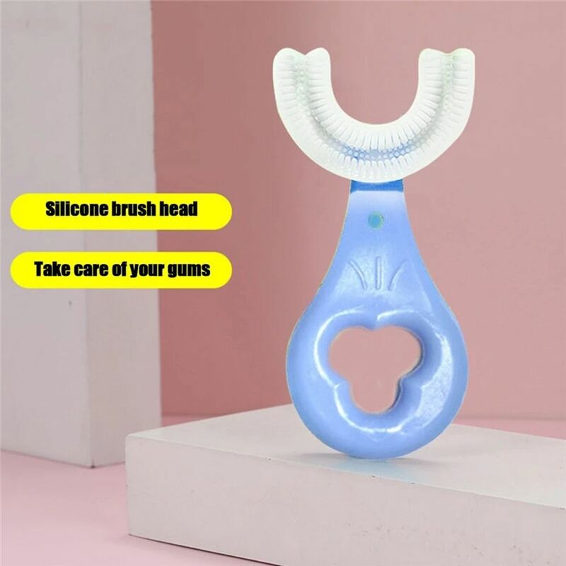 Brosse à dents en Silicone en forme de U pour bébés et enfants, accessoire de soins buccaux, blanchiment des dents à main