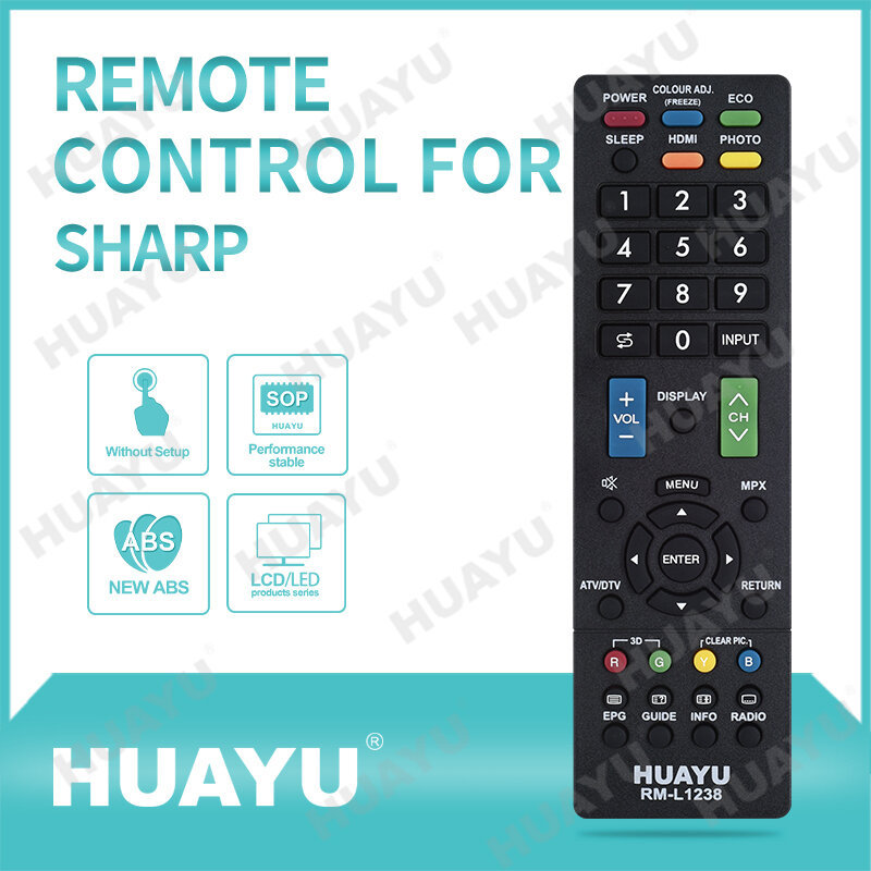 RM-L1238 de control remoto universal para TV, reemplazo de mando a distancia LCD/LED SHARP