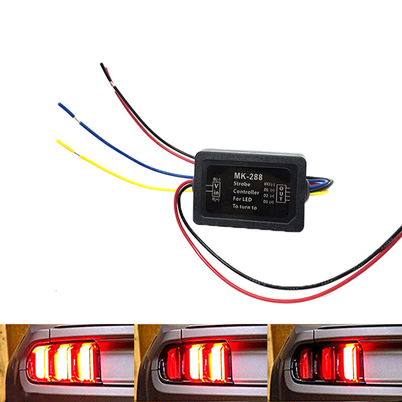 O módulo flash da perseguição encaixota 3 a etapa universal sequencial para a luz do sinal da volta do carro
