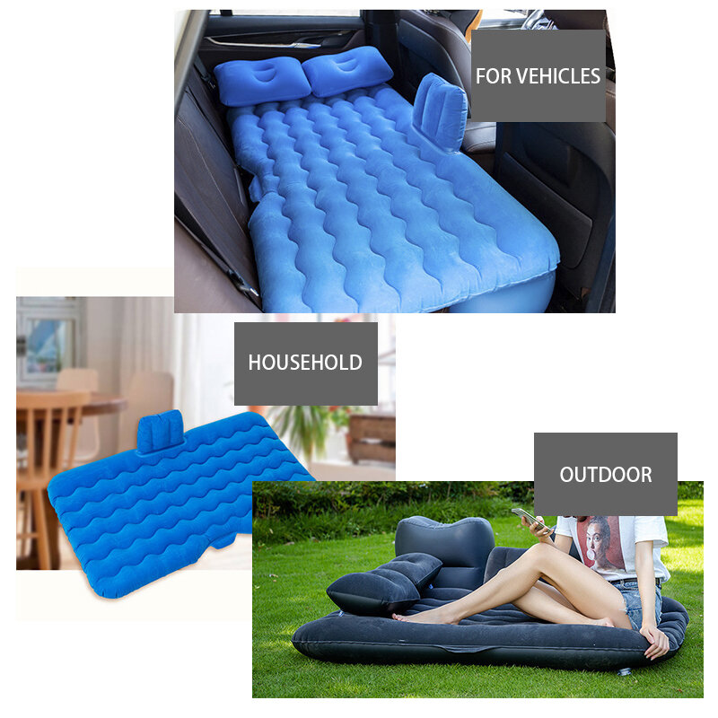 Colchão inflável para viagem com travesseiro., cama e sofá multifuncional para acampamentos, banco traseiro de automóveis.