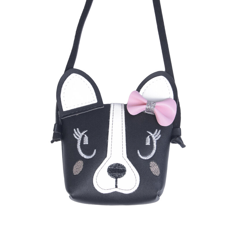 Mini bolso cruzado con forma de cachorro para niños y niñas, bonito bolso de hombro de cuero PU, escolar