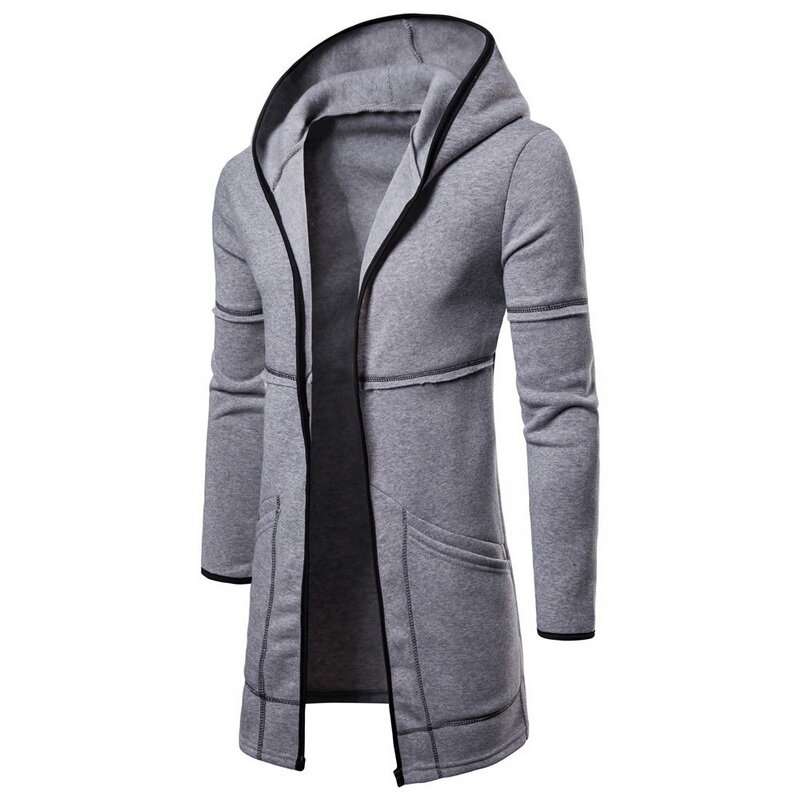 2021 남자 스웨터 블랙 가운 힙합 맨틀 후드 브랜드 패션 가을 긴 오픈 프론트 망토 남자 코트 자켓