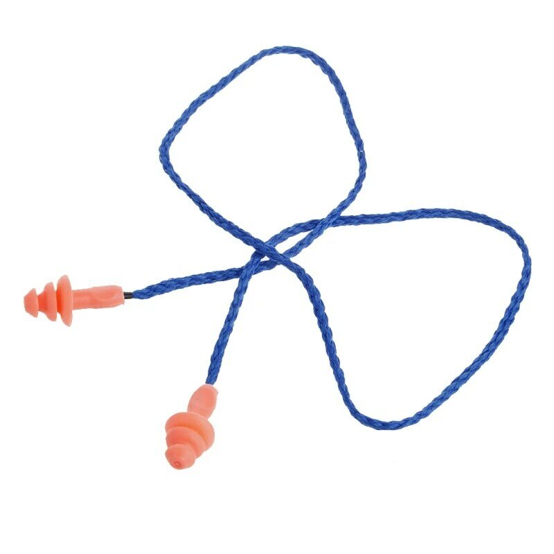 Miękka silikonowa zatyczka do uszu sznurek bawełniany ochronników słuchu zatyczki do uszu redukcja szumów