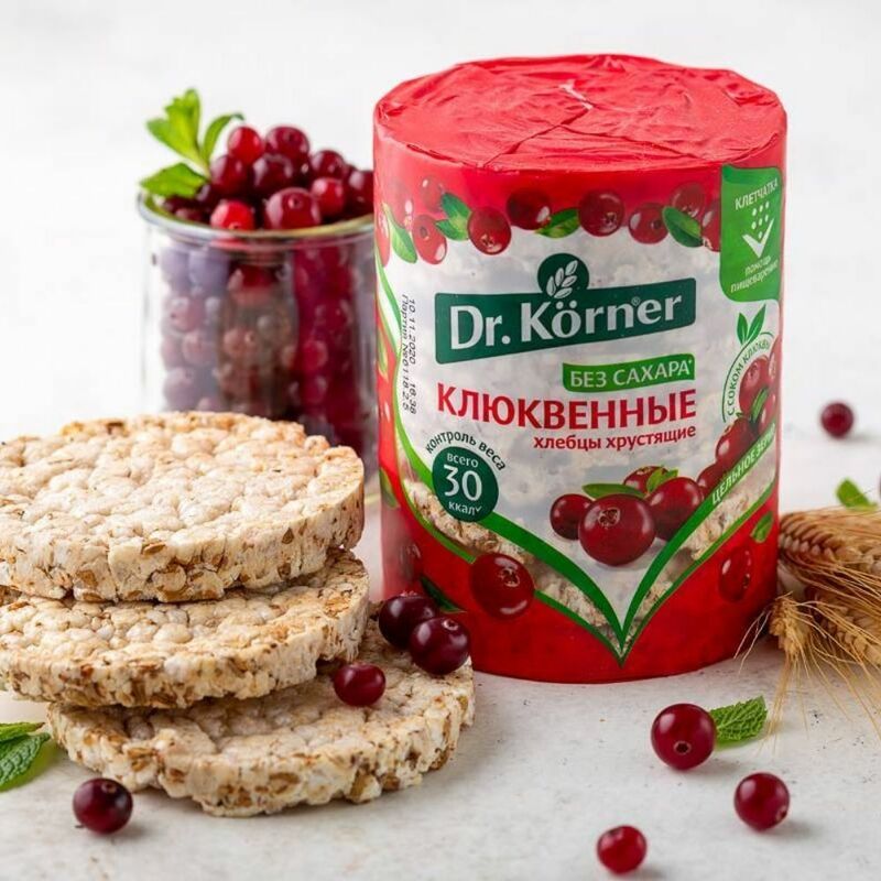 Dr Korner Bread Crispbread Cereal Cranberry Fast shipping Grocery Healthy Food Crackers Snacks Sweets Gluten free Sports Nutrition for adults without additives Sugar-free flour-free Diet Vegans Weight Loss Low-calorie