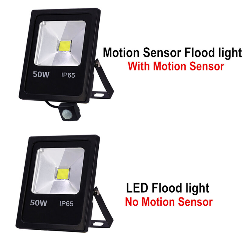 Sensor de movimento led projector 220v 50w 30w 10 iluminação ao ar livre à prova dwaterproof água ip65 refletor led holofote luz de inundação exterieur