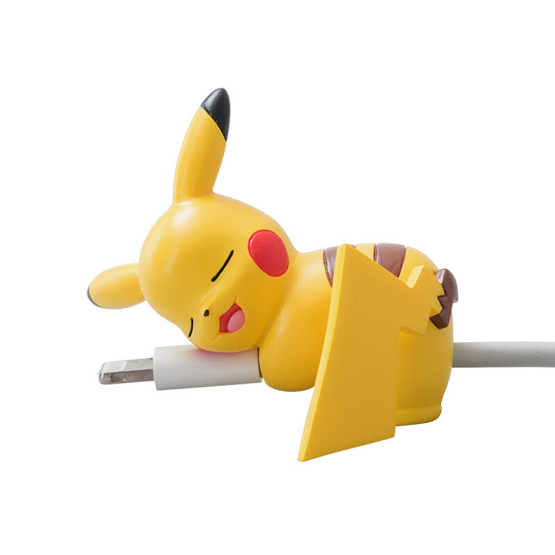 Ban Đầu Pokemon Thời Trang Pikachu Eevee Espeon Piplup Búp Bê Phim Hoạt Hình Pvc Hình Móc Khóa Cáp Sạc Usb Vỏ Bảo Vệ Đồ Chơi
