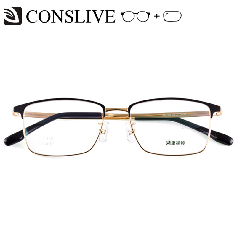 Óculos de prescrição para homens, óculos multifocais de titânio progressivo para miopia, óculos dourado para homens, fotocrômico j85756
