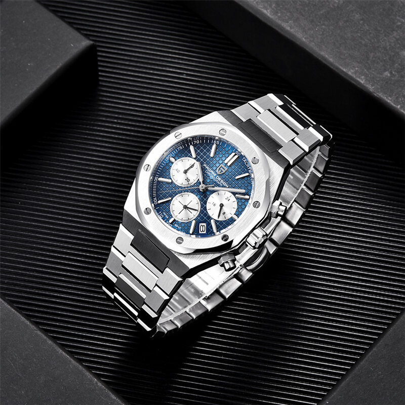 Мужские спортивные кварцевые часы PAGANI Design, водонепроницаемые часы с хронографом и сапфировым стеклом из нержавеющей стали, 2021 м, 200