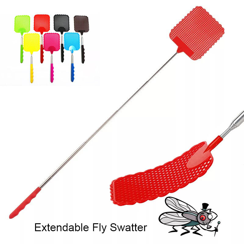 Quadrado extensível fly swatter ferramentas telescópica evitar pragas mosquito ferramenta moscas armadilha retrátil fly matter acessórios de cozinha