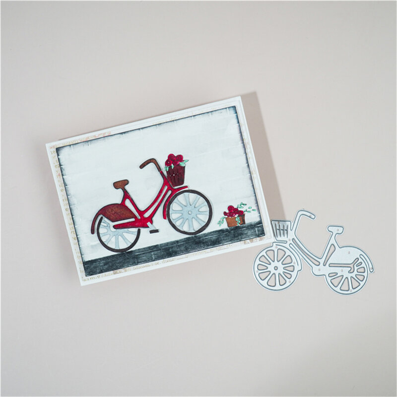 Inlovearts molde de corte de metal de bicicleta, para scrapbooking, álbum, relevo, cartão de papel, artesanato, estêncil, ciclismo, bicicleta, corte diy