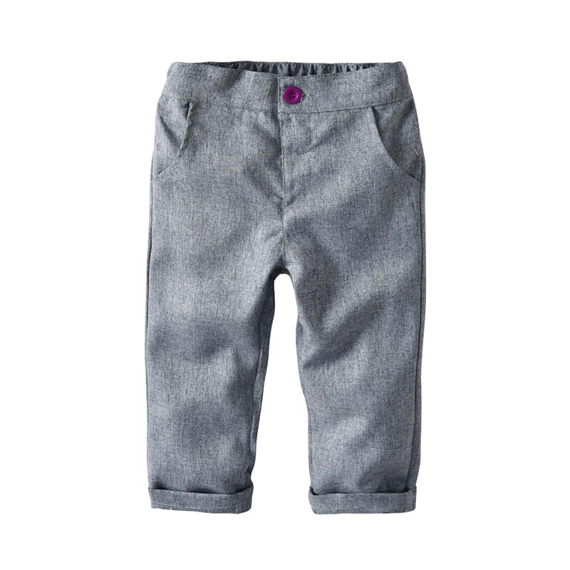 Conjunto infantil de casamento para meninos, roupas formais para crianças roupa infantil colete cinza + calças para meninos roupas
