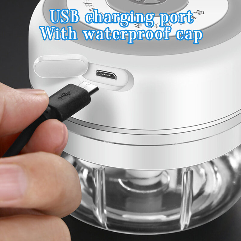 2020 Baru Alat Dapur 100/250Ml Mini USB Nirkabel Listrik Bawang Putih Hidung Belang Tekan Sayuran Cabai Daging Penggiling Makanan Chopper