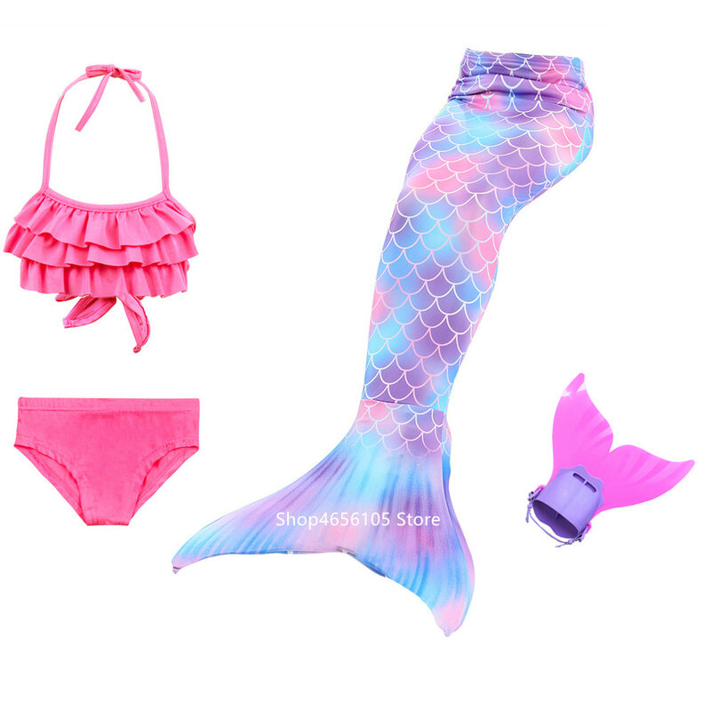 Dresses Mermaid Tail with Monofin Flipper Mermaid Costume Cosplay Mermaid Beach Bikini Swimsuit Girls Dress Anime Halloween