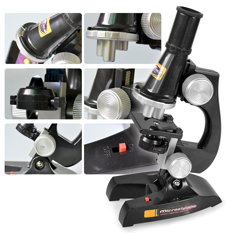 Mini zoom microscópio de biologia 1200x para crianças estudantes ciência kits experimento microscópio óptico brinquedos presentes criança cientista
