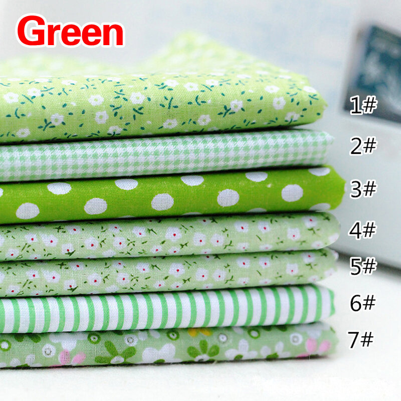 7pcs 25*25cm Square Crafts Cloth 100% Cotton Fabric Print Cloth Sewing Quilting for Patchwork Needlework DIY Handmade Material