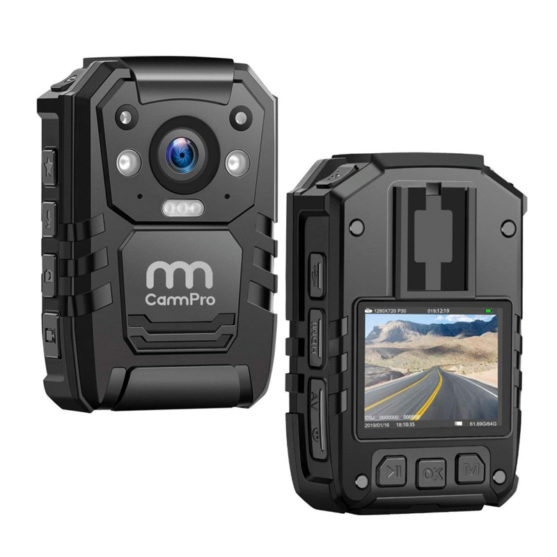 Камера CammPro i826, Полицейская инфракрасная камера для тела, 1296P HD 128 ГБ IP66, Водонепроницаемость с GPS, ночное видение, личная уличная камера