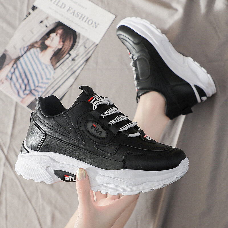 hot Spring and autumn new luxury shoes women designers white sneakers women lowtop leather thick-soled casual sports shoes women