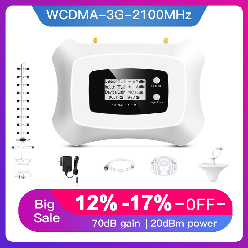 ¡Gran oferta! AMPLIFICADOR DE señal móvil WCDMA 2100MHz, Kit de repetidor 3G para MTS Beeline Vodafone EU Assia Africa RU