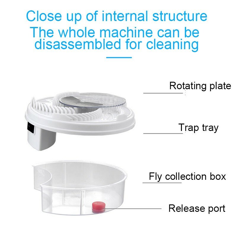 Trampa de mosca eléctrica USB, dispositivo atrapamoscas automático para guardar comida, insectos, plagas, cocina, casa