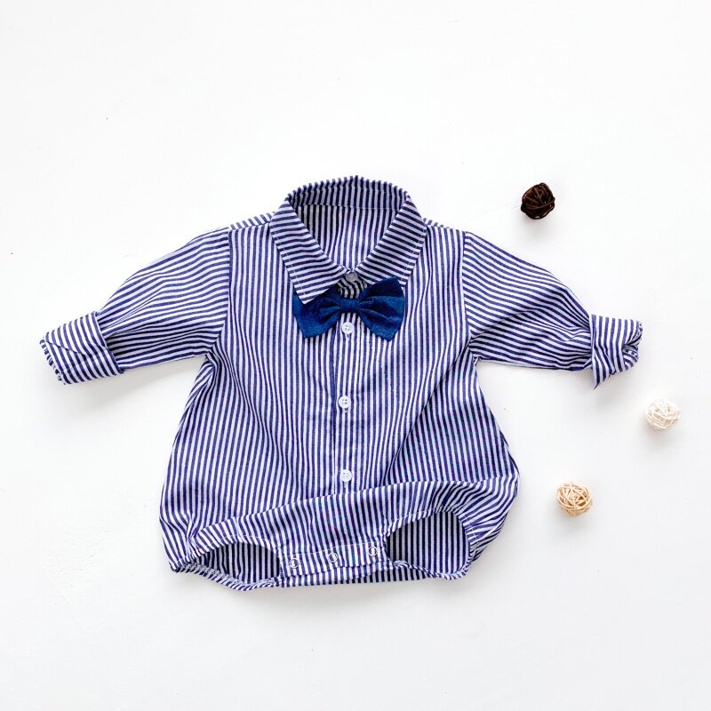2020 Autumn Baby Boys Long Sleeve  Shirt Classic Lapel Shirts Tops Toddler Casual Shirt Infant Kids Rompers Clothing