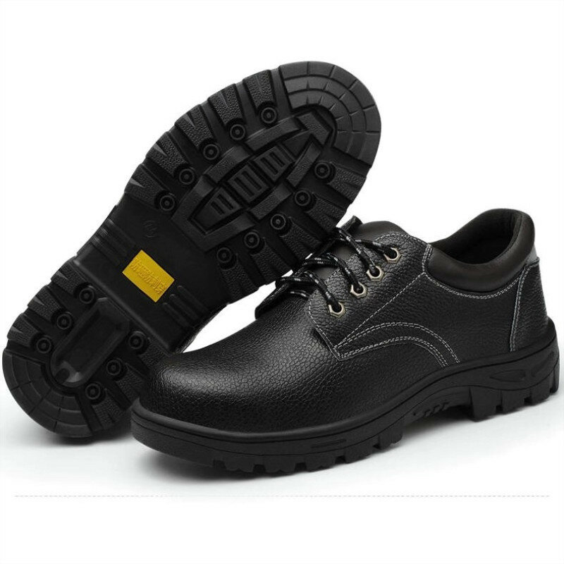 Zapatos de seguridad para trabajo, botas de cuero con punta de acero, impermeables, indestructibles, calzado de construcción industrial