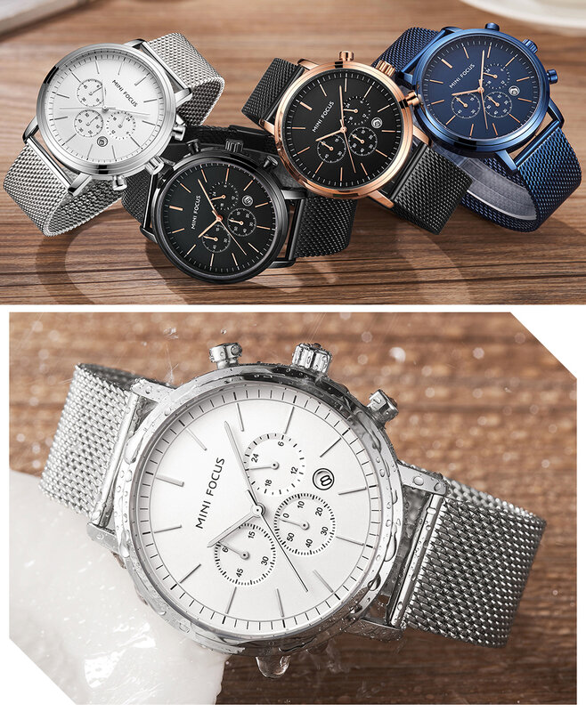 MINI FOCUS-Reloj de pulsera de cuarzo para hombre, accesorio de pulsera resistente al agua con diseño elegante, envío gratis