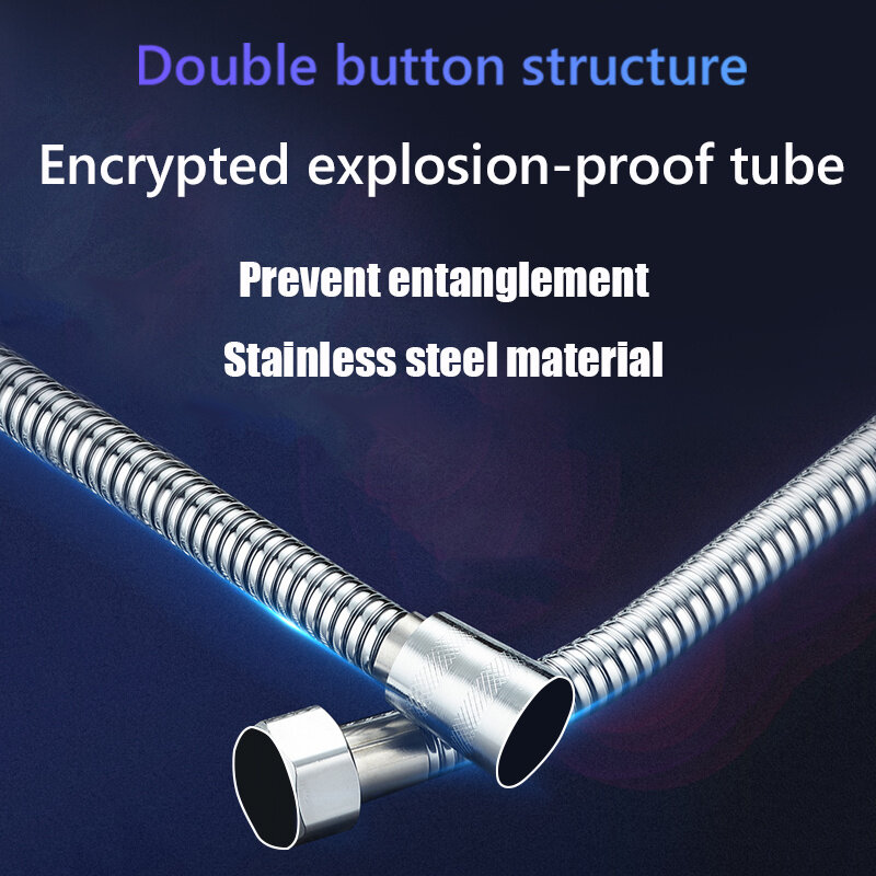 1.5m or 2m Thicken Shower Hose General Soft Water Pipe Chrome Plating Explosion-proof Shower Pipe Bathroom Accessories