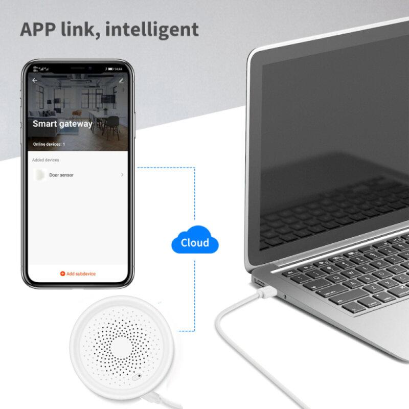 ZigBee 스마트 천연 가스 누출 센서/연기 감지기 네트워크 알람 Tuya 스마트 라이프 앱, Alexa Google home과 호환 가능