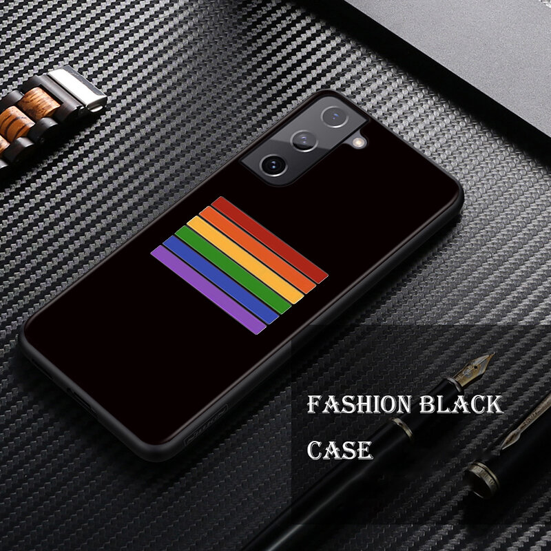 Gay Lesbian LGBT Rainbow Pride per Samsung Galaxy S21 S20 FE Ultra Lite S10 5G S10E S9 S8 S7 S6 Edge Plus custodia per telefono nera