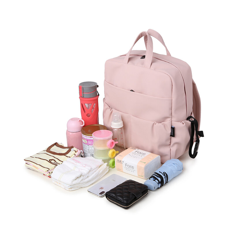 Grande capacidade de fralda mochila para o bebê recém-nascido à prova dpink água rosa bonito saco de fraldas para a mãe saco de maternidade para viagem cuidados com o bebê