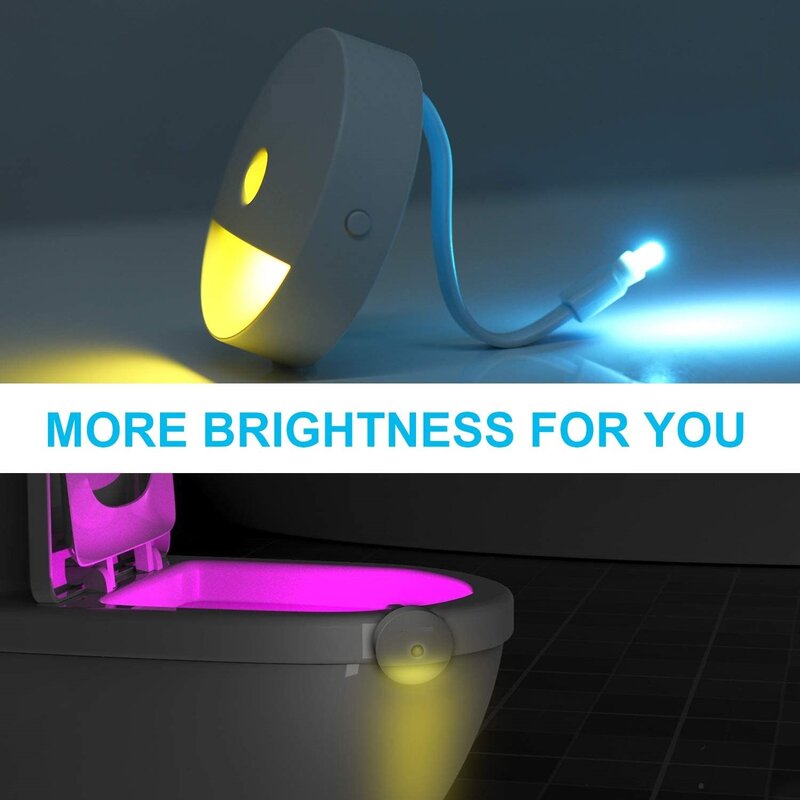 Assento do vaso sanitário nigh luz pir sensor de movimento 8 cores à prova dwaterproof água backlight wc bacia lâmpada iluminação