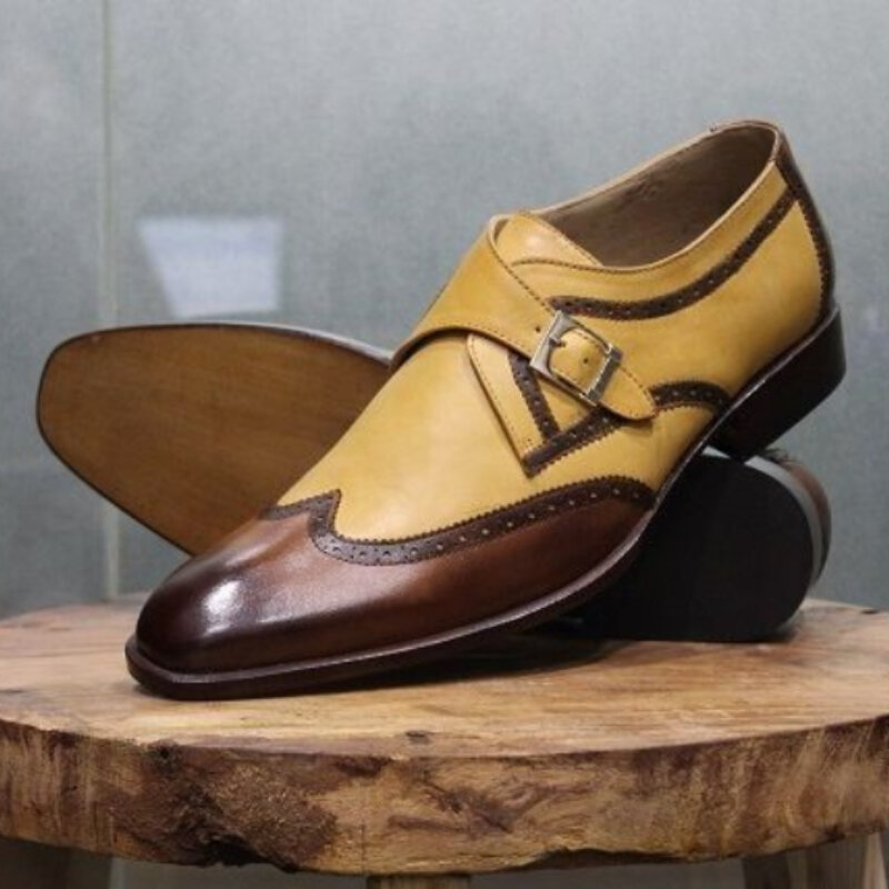 Zapatos de punta redonda Para Hombre, calzado sencillo de piel sintética, cómodo, Para exteriores y oficina, KR571