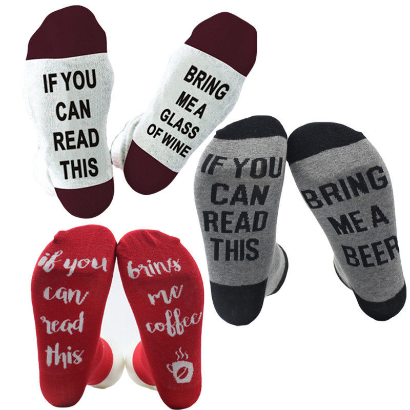 1 par de meias unissex se você pode ler essas meias femininas engraçadas meia curta tornozelo meias casuais meias de natal