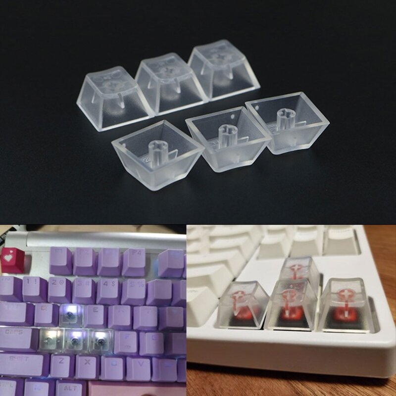 10 Pièces ABS Transparent Keycaps clavier Mécanique Rétro-Éclairé Mat Pour R4 R3 R2 R1 Livraison Directe