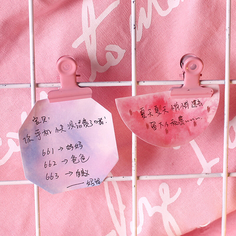 Розовые металлические зажимы Kawaii милые зажимы для фотографий, билетов, записей, заметок и букв, студенческие офисные и школьные принадлежно...