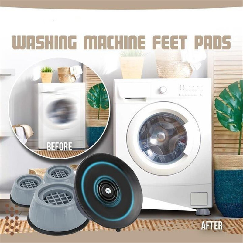 Coussinets de pieds universels Anti-Vibration, tapis en caoutchouc pour Machine à laver, antichoc et bruit, Base antidérapante pour sèche-linge, stabilisateur fixe, 4/8 pièces