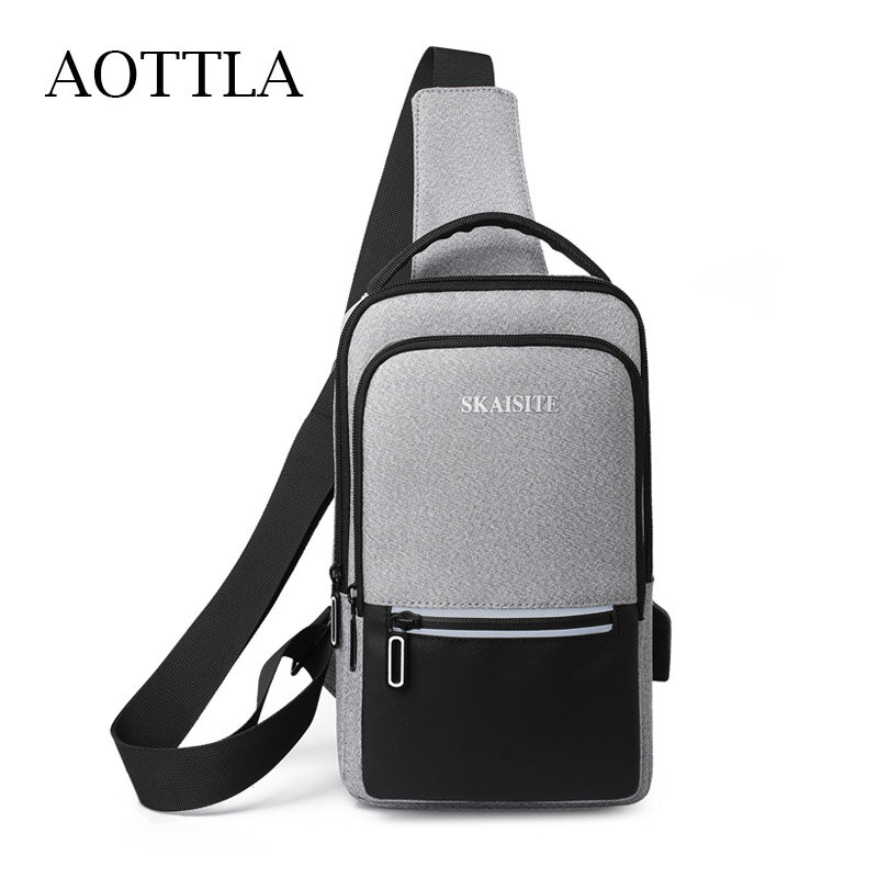 Нагрудная сумка AOTTLA мужская из ткани «Оксфорд», повседневный прочный рюкзак на плечо, модный мужской портфель для офиса и работы