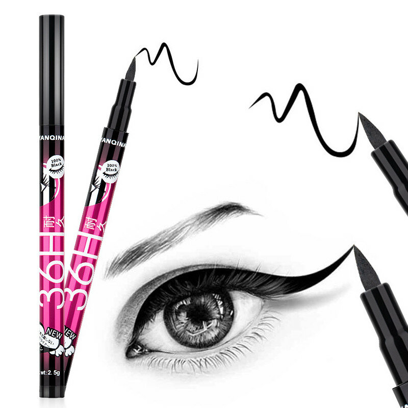 1Pcs Black Waterdichte Vloeibare Eyeliner Potlood Geen Duizelig Eye Liner Pen Cosmetica Eye Make-Up Beauty Essentials Langdurige