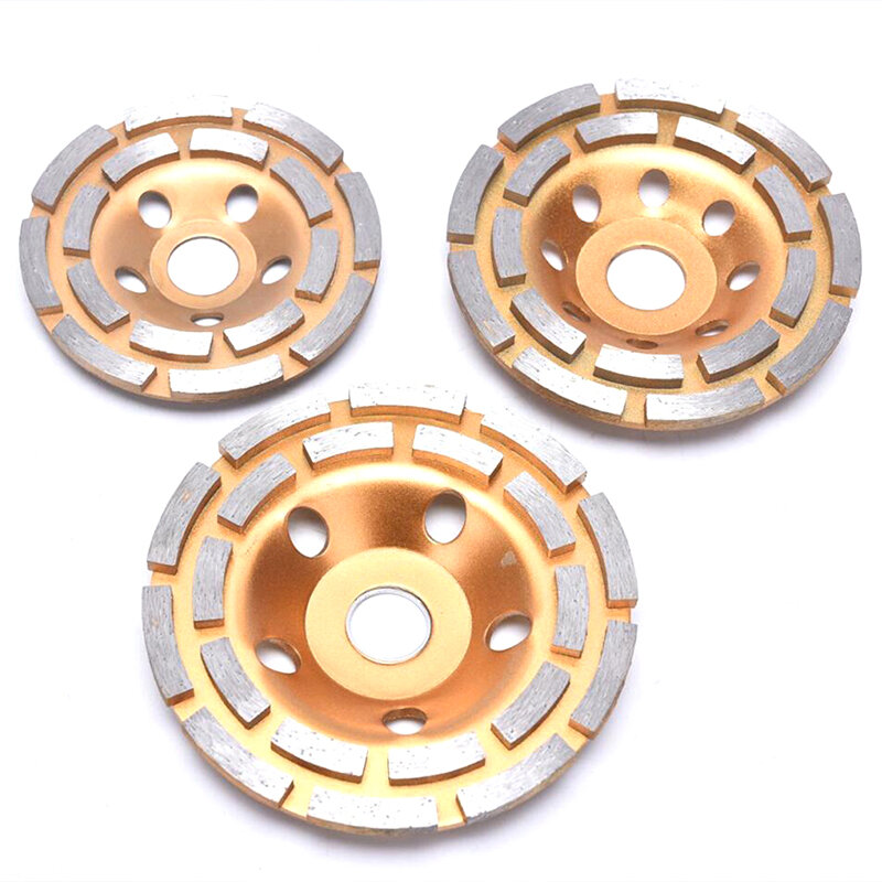 100/115/125mm Diamond Segment Grinding Cup Wheel Disc Double Row Flat Tooth