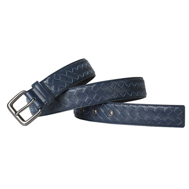 Cinturón Occidental De Cuero Con Hebilla Para Hombre Cinturón De Moda Para Pantalones Vaqueros Informal Color Negro Café Y Azul 